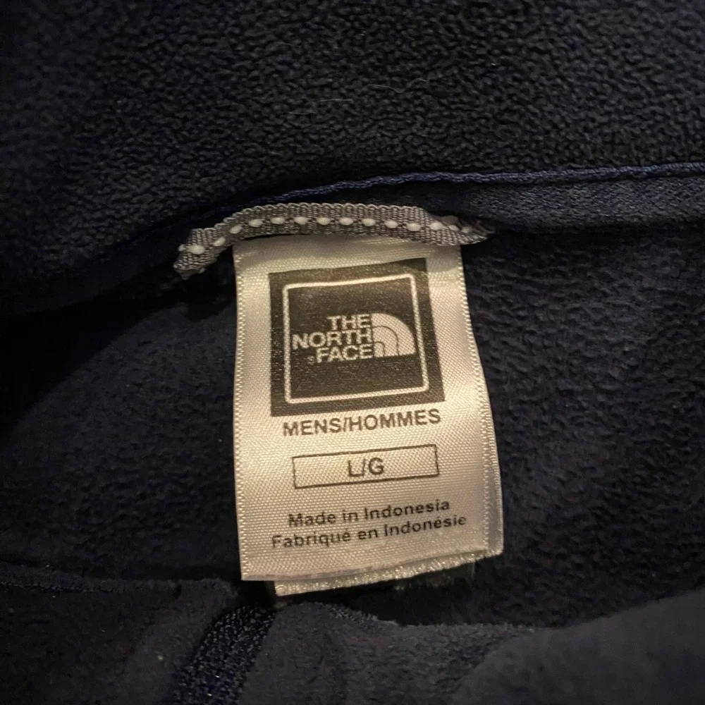 The North Face Mens TKA 100 Fleece Quarter Zip Pullover Navy Blue Large